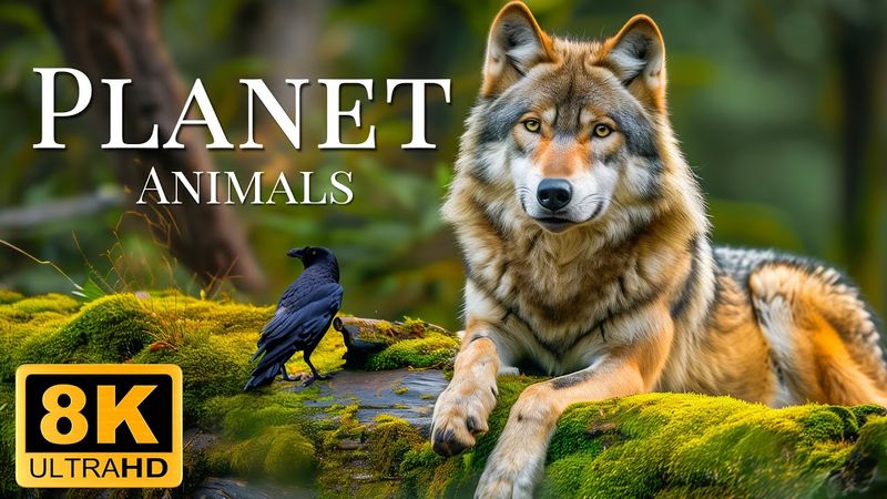 Plannet Animails 8K ULTRA HD – Wilde Tiere des Regenwaldes mit beruhigender Musik