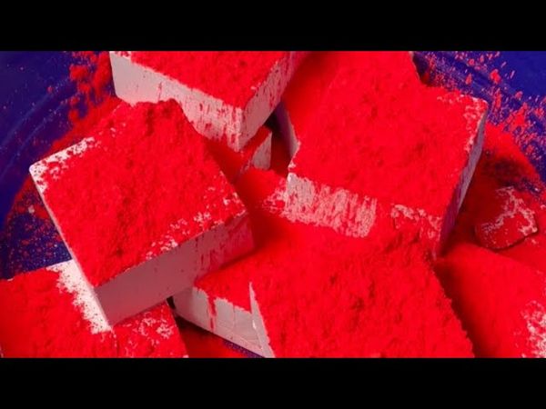 Heavy Coral Powder on Fresh Chalk Blocks