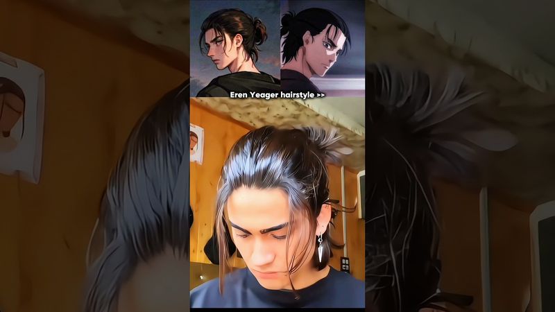 Eren Yeager hairstyle 🔥 #hairstyle #hair #haircut #haircare #shorts #trending #viralvideo #usa #fyp