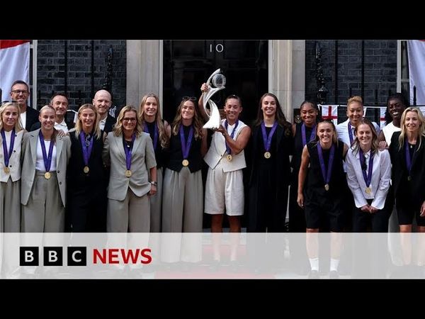 Lionesses attend reception at Downing Street after Euro 2025 win | BBC News