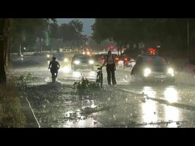 Flooded roadways and railways in Paris during storm | AFP