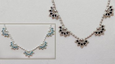 "Lily's Embrace" Princess Style Beaded Necklace with Crystal Bicones & Pearls. DIY Beaded Jewelry