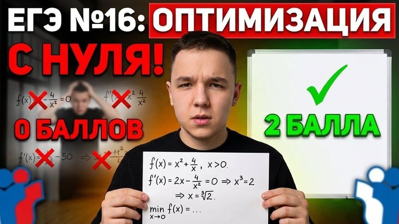 ОПТИМИЗАЦИЯ на ЕГЭ 2026 с НУЛЯ Профильная МАТЕМАТИКА