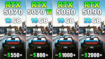 RTX 5070 vs RTX 5070 Ti vs RTX 5080 vs RTX 5090 - Test in 10 Games
