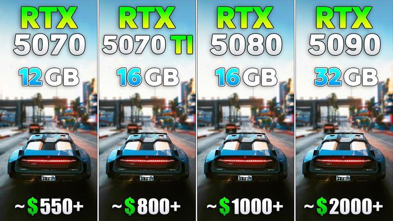 RTX 5070 vs RTX 5070 Ti vs RTX 5080 vs RTX 5090 - Test in 10 Games