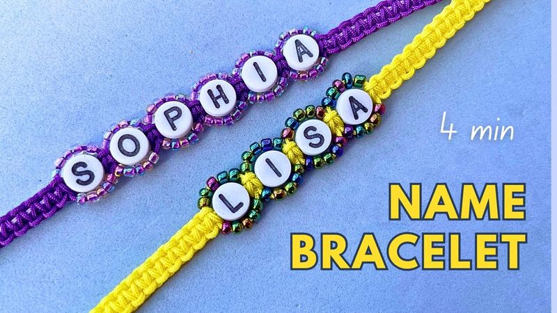 Macrame Name Bracelet with Letter Beads ✨ Trending Bracelet Making at Home