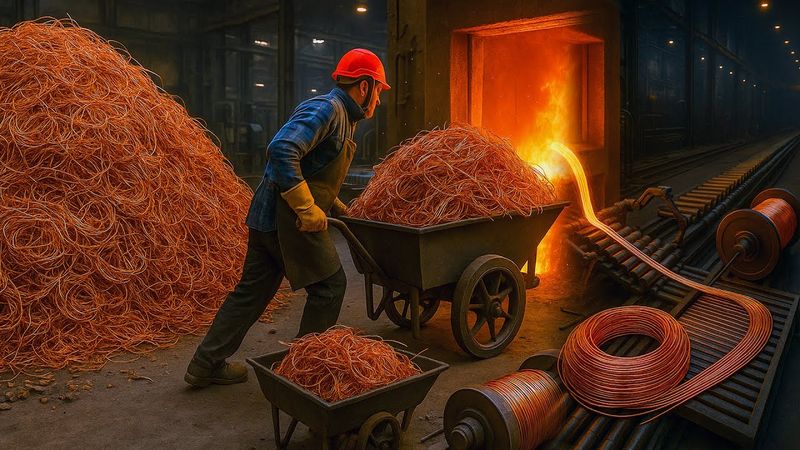 How Scrap Copper Wire Is Turned into 99.9% Pure New Copper Cable