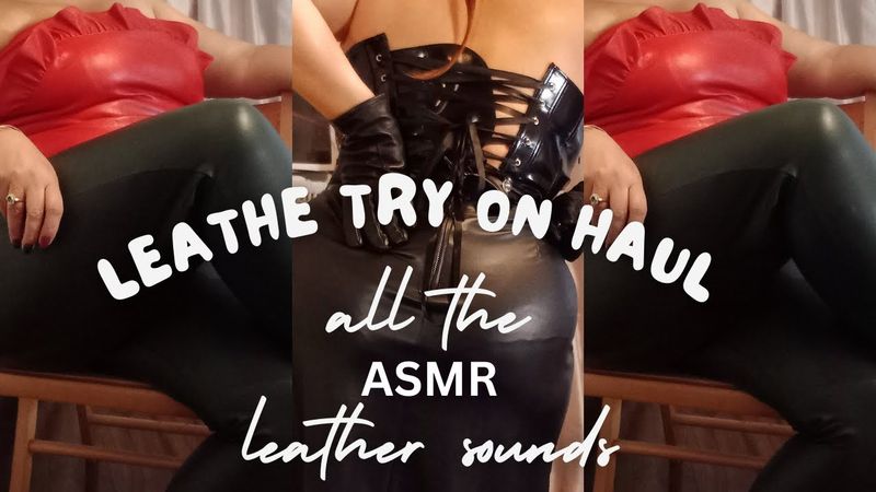 TRY ON AND REVIEW two leather full outfits [goddess keeper ] thigh high boots
