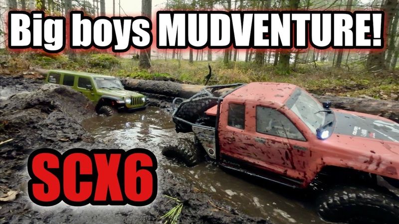 Big boys AXIAL SCX6 Jeep Wrangler and Honcho MUD offroad adventure