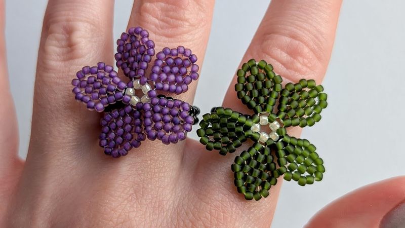 ANELLO FIORE DI PERLINE | Intreccio facile