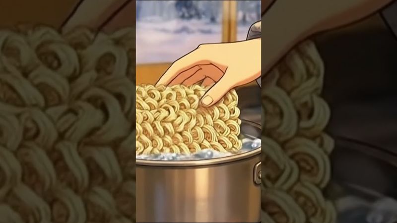 Cooking Noodles in a Snowy Tent – So Cozy! 🍜❄️ #animevlog #anime #asmr #animeaesthetic