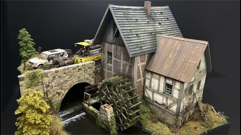 Unbelievable! This 1:35 Old Watermill Diorama Looks Totally Real!