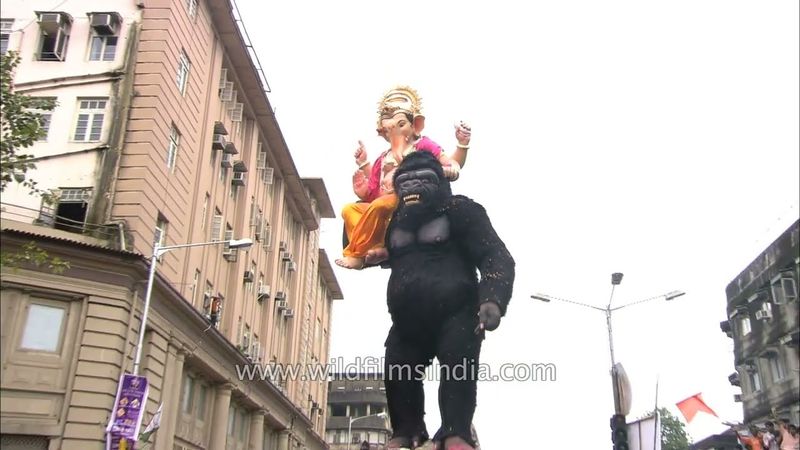 गोरिल्ला ने भगवान गणेश को उठाया: मुंबई में गणेश विसर्जन का पागलपन