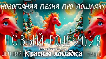 Волшебная тетрадь. КРАСНАЯ ЛОШАДКА. Новая детская новогодняя песня-танец про лошадь. Год Лошади 2026