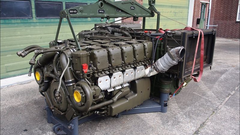 Big Tank Engines Starting Up And Sound