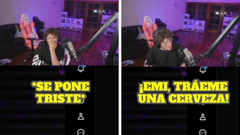 GLOGLO SE PONE TRISTE VIENDO UN EDIT DE LA VOLCANO Y LE PIDE UNA CERVEZA A EMIKUKIS