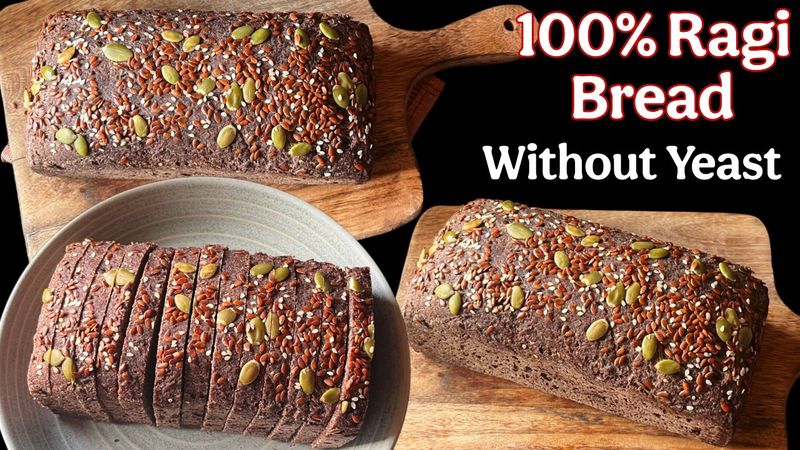 100% Ragi Bread Without Yeast, No Maida, Gluten Free | Easy Ragi Bread Recipe | Ragi Flour Bread