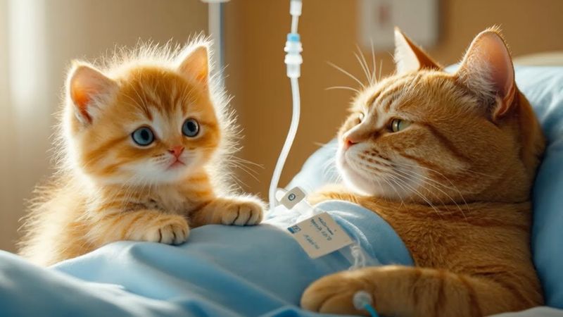 Full Story: Kitten Lovingly Cares for Sick Mama Cat – Every Moment Will Melt Your Heart! 🐾❤️😿#cat