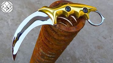 Turning a Rusty Coil SPRING into a Mirror but Razor Sharp KARAMBIT