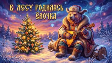 В ЛЕСУ РОДИЛАСЬ ЁЛОЧКА🎄🎶 - МЕДВЕДЬ ПОЁТ 🐻🎶 #ёлки #aimusic #музыка #медведь #балалайка #анимация