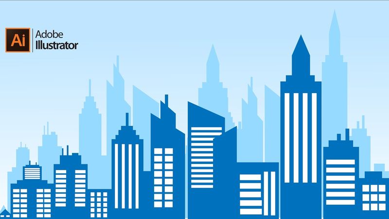 HOW TO Drawing  VECTOR CITY LANDSCAPE - ILLUSTRATOR TUTORIALS