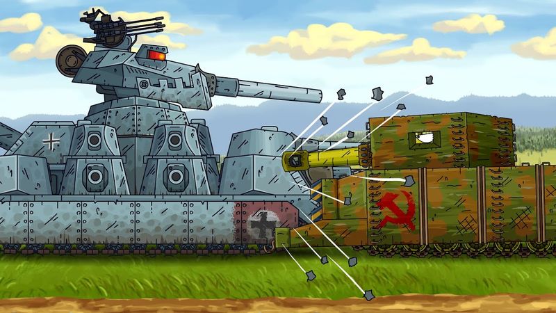 Concrete monster VS PZ-44. Unequal fight - Cartoons about tanks