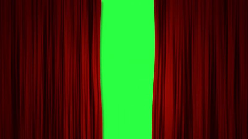Curtain Green Screen - Intro - Red Curtains