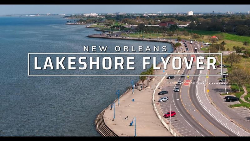 New Orleans Lakeshore Flyover (Lake Pontchartrain West End) | 4K Aerial Footage