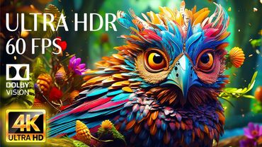 GORGEOUS ANIMALS - 4K HDR 60fps Dolby Vision with Animal Sounds & Calming Music (Colorful Dynamic)