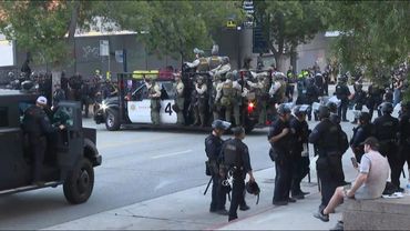 Heavy police presence in Los Angeles as city readies for second night of curfew | AFP