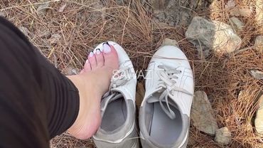 Play with tree 🌲 by my feet 🦶