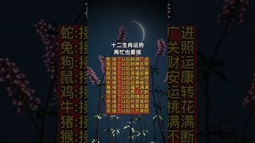 十二生肖运势再忙也要接！ #易经 #人生感悟 #運勢 #正能量 #十二生肖