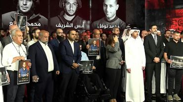 Al Jazeera journalists gather in protest after colleagues killed in Israeli strike | AFP