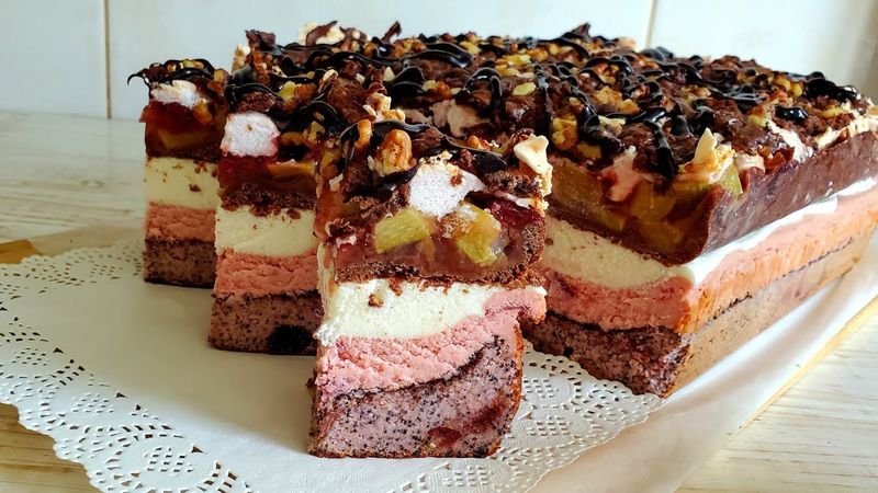 💐Пляцок Мамині квіти. Новий Пляцок з вишнями, сиром і ревенем.