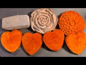 Orange Hearts & Off-White Chalk ASMR | Soft Fresh Molds with Minimal Aesthetic|Fast version included