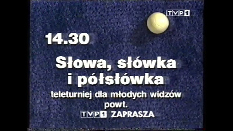 Программа передач и конец эфира (TVP 1 Польша, 14.12.1999)