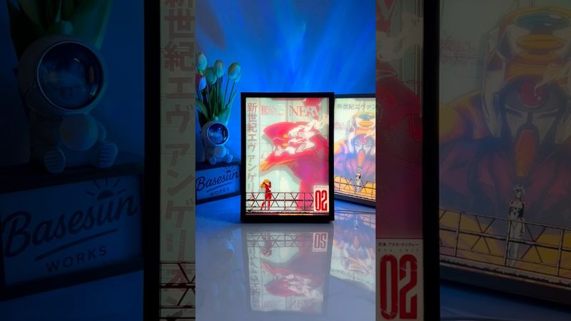 #Evangelio – #Asuka & #EVA #Unit02 | Neon Genesis Evangelion Art Frame #lightbox #ledframe #gift