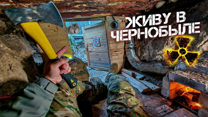 Что будет если жить в Чернобыле? Волки рвутся в землянку. Готовлю мясо с грибами в печи