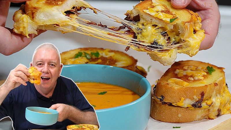 TOMATO Soup - ULTIMATE crispy GRILLED Cheese - PERFECT Combo