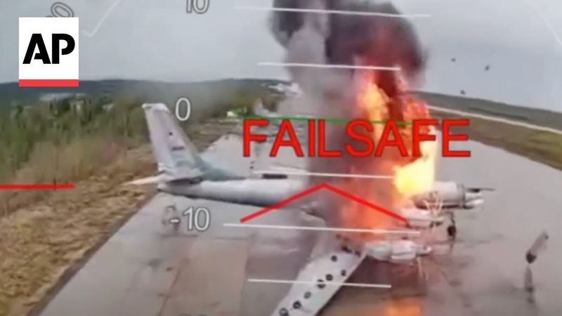 Ukraine releases video of its drone attack on Russia war planes