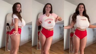 BIG BOOBS NO BRA Top and shorts try on haul