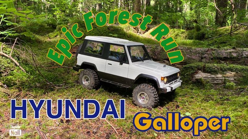 Relaxing RC rock crawler Video - Hyundai Galloper in the forest. #relaxing #rc #rccrawler 현대 갤로퍼 알씨