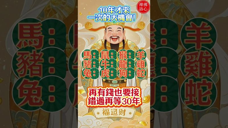 【15年才來一次的大財運！12生肖誰能接住？錯過等30年！】#生肖 #十二生肖 #運勢 #生肖運勢 #玄學 #風水 #命理 #shorts #人生感悟 #易经 #生肖命理 #正能量 #国学文化