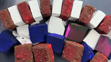 G1 Chalk dressed in Signature Pasted Red, Violet and Purple!