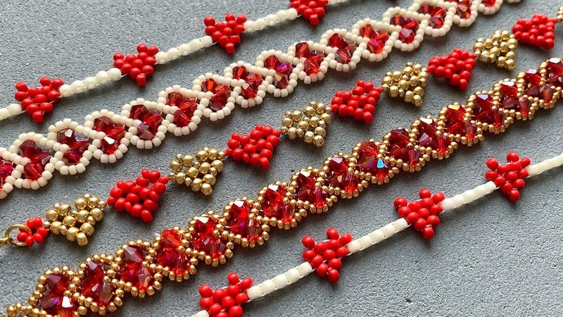3 IDEAS Beaded Hearts Bracelets. Tutorial Beaded Bracelets ❤️