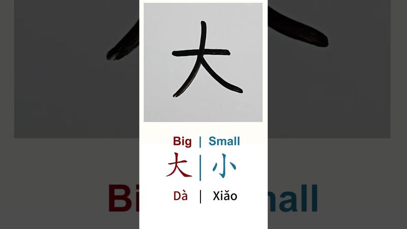 How to Write BIG & SMALL in Chinese language Da 大 & Xiao 小 in Chinese Characters Handwriting