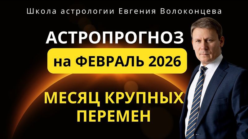 АСТРОЛОГИЧЕСКИЙ ПРОГНОЗ НА ФЕВРАЛЬ 2026 / Евгений Волоконцев #астропрогноз #астропрогнозфевраль