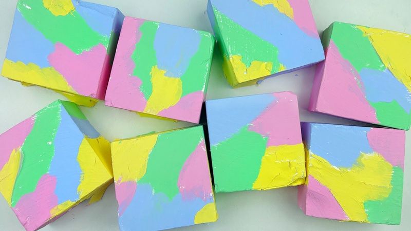 COLORED GYM CHALK★Crispy powder★Compilation set★Oddly satisfying video★