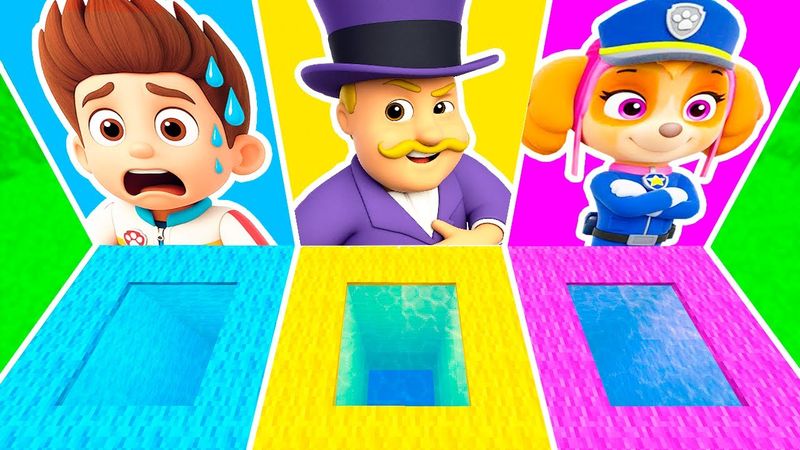 ВЫБЕРИ ПРАВИЛЬНУЮ ЯМУ ПОРТАЛ ЩЕНЯЧИЙ ПАТРУЛЬ в МАЙНКРАФТ ЗОМБАК РАЙДЕР СКАЙ МЭР ХАМДИНГЕР