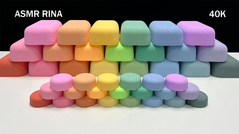 ASMR baking soda crunchy holiday rainbow